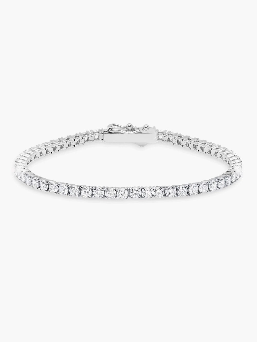 Crislu Sterling Silver White CZ Tennis Bracelet